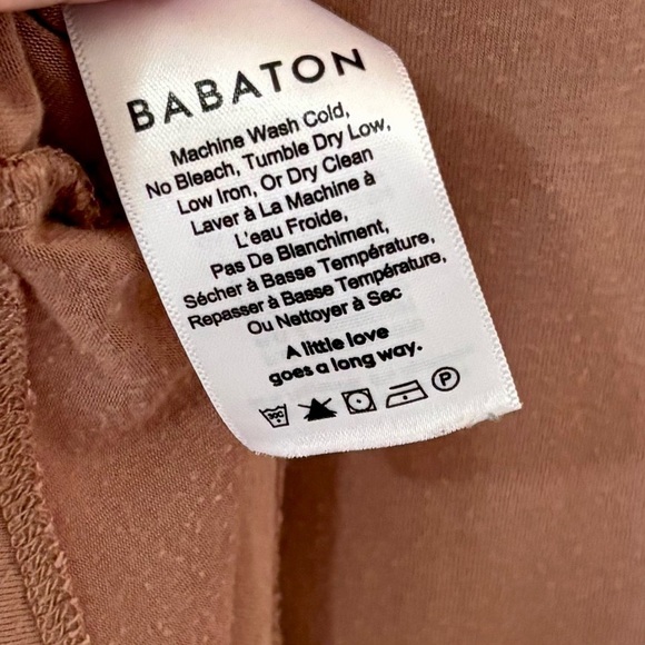 Babaton| Aritzia| Rose Gold Casual Mock Neck Soft Long Sleeve Top Sz XS - Picture 5 of 5